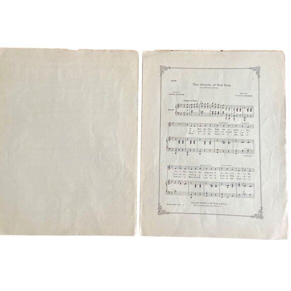 The Red Mill Sheet Music "Streets of New York" 1906 Henry Blossom Victor Herbert - Picture 2 of 3